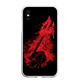Чехол для iPhone XS Max матовый с принтом BERSERK в городе Новоалтайск, Силикон | Область печати: задняя сторона чехла, без боковых панелей | Тематика изображения на принте: anime | berserk | heroes | knight | manga | аниме | берсерк | герои | манга | рыцарь
