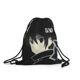 Рюкзак-мешок 3D с принтом Sword Art Online / SAO в городе Новоалтайск, 100% полиэстер | плотность ткани — 200 г/м2, размер — 35 х 45 см; лямки — толстые шнурки, застежка на шнуровке, без карманов и подкладки | Тематика изображения на принте: sao | sword art online | аниме | сао | сворд арт онлайн | эмблема