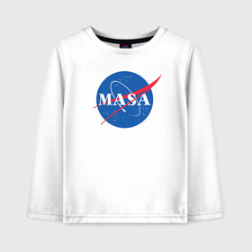 Детский лонгслив хлопок с принтом Маша (NASA) в городе Новоалтайск, 100% хлопок | круглый вырез горловины, полуприлегающий силуэт, длина до линии бедер | Тематика изображения на принте: nasa | космос | маша