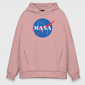 Мужское худи Oversize хлопок с принтом Маша (NASA) в городе Новоалтайск, френч-терри — 70% хлопок, 30% полиэстер. Мягкий теплый начес внутри —100% хлопок | боковые карманы, эластичные манжеты и нижняя кромка, капюшон на магнитной кнопке | nasa | космос | маша