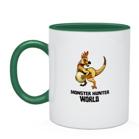 Кружка двухцветная с принтом Monster Hunter: World в городе Новоалтайск, керамика | объем — 330 мл, диаметр — 80 мм. Цветная ручка и кайма сверху, в некоторых цветах — вся внутренняя часть | Тематика изображения на принте: monster hunter: world