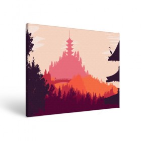 Холст прямоугольный с принтом Firewatch в городе Новоалтайск, 100% ПВХ |  | campo santo | firewatch | арт | вечер | вид | горы | закат | игра | лес | озеро | олень | пейзаж | пожарный дозор | солнце | холмы