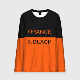 Мужской лонгслив 3D с принтом Orange Is the New Black в городе Новоалтайск, 100% полиэстер | длинные рукава, круглый вырез горловины, полуприлегающий силуэт | orange is the new black | оранжевый  хит сезона
