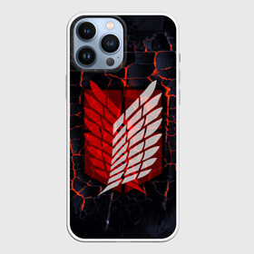 Чехол для iPhone 13 Pro Max с принтом АТАКА ТИТАНОВ. Огненные трещины в городе Новоалтайск,  |  | Тематика изображения на принте: art | attack on titan | eren yeager | hajime isayama | shingeki no kyojin | атака титанов | безумие | военная форма | клинки | кровь | сражение | ярость