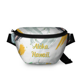 Поясная сумка 3D с принтом Aloha Hawaii в городе Новоалтайск, 100% полиэстер | плотная ткань, ремень с регулируемой длиной, внутри несколько карманов для мелочей, основное отделение и карман с обратной стороны сумки застегиваются на молнию | aloha | summer | sun | travel | гавайи | лето | путешествия