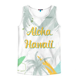 Мужская майка 3D с принтом Aloha Hawaii в городе Новоалтайск, 100% полиэстер | круглая горловина, приталенный силуэт, длина до линии бедра. Пройма и горловина окантованы тонкой бейкой | Тематика изображения на принте: aloha | summer | sun | travel | гавайи | лето | путешествия