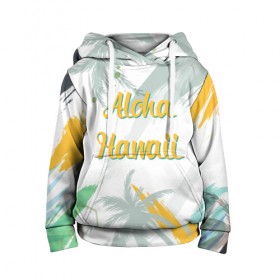 Детская толстовка 3D с принтом Aloha Hawaii в городе Новоалтайск, 100% полиэстер | двухслойный капюшон со шнурком для регулировки, мягкие манжеты на рукавах и по низу толстовки, спереди карман-кенгуру с мягким внутренним слоем | Тематика изображения на принте: aloha | summer | sun | travel | гавайи | лето | путешествия