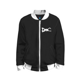 Детский бомбер 3D с принтом DEVIL MAY CRY (НА СПИНЕ) в городе Новоалтайск, 100% полиэстер | застегивается на молнию, по бокам два кармана без застежек, мягкие манжеты, по низу бомбера и на воротнике — эластичная резинка | dante | devil may cry | devil may cry 5 | dmc | game | hell | play | sword | ад | данте | игры | компьютерные игры 2019 | меч