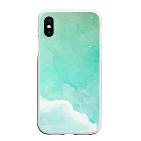 Чехол для iPhone XS Max матовый с принтом Облако в городе Новоалтайск, Силикон | Область печати: задняя сторона чехла, без боковых панелей | Тематика изображения на принте: абстракт | вектор | звезды | зеленый | красиво | небо | облако | синий | узор