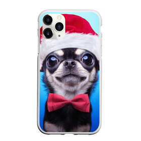 Чехол для iPhone 11 Pro Max матовый с принтом рождество в городе Новоалтайск, Силикон |  | dog | happy new year | бантик | взгляд | глаза | новый год | пинчер | праздник | санта клаус | собака | той терьер