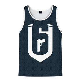 Мужская майка 3D с принтом RAINBOW SIX SIEGE в городе Новоалтайск, 100% полиэстер | круглая горловина, приталенный силуэт, длина до линии бедра. Пройма и горловина окантованы тонкой бейкой | Тематика изображения на принте: 2019 | cybersport | esports | pro league | r6 | rainbow | rainbow six | siege | six | армия | боевик | военные | война | игры | киберспорт | логотип | оперативники | радуга | шутер