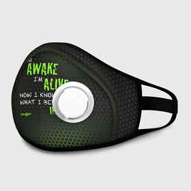 Маска из неопрена с принтом Skillet - Awake and Alive в городе Новоалтайск, неопрен 100% | Форма огибающая нос. Резинки для ушей с дополнительной резинкой на затылке. Клапан для выдоха для активного дыхания при занятиях спортом. Эластичный материал маски и окантовки для лучшего растяжения и прилегания маски.  | skilet | skillet | альтернативный | гранж | группа | джен леджер | джон купер | индастриал | кори купер | метал | ню | пост | рок | сет моррисон | симфоник | скилет | хард | христианский