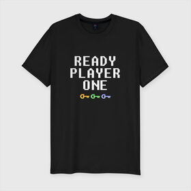 Мужская футболка премиум с принтом Ready Player One в городе Новоалтайск, 92% хлопок, 8% лайкра | приталенный силуэт, круглый вырез ворота, длина до линии бедра, короткий рукав | 