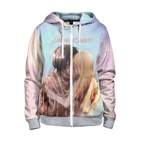 Детская толстовка 3D на молнии с принтом Ангел кровопролития в городе Новоалтайск, 100% полиэстер |  манжеты и пояс оформлены широкой мягкой резинкой, двухслойный капюшон со шнурком для регулировки, спереди карманы и застежка-молния
 | Тематика изображения на принте: angel of death | satsuriku no tenshi | ангел кровопролития | зак | рейчел гарднер