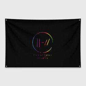 Флаг-баннер с принтом TWENTY ONE PILOTS TOP в городе Новоалтайск, 100% полиэстер | размер 67 х 109 см, плотность ткани — 95 г/м2; по краям флага есть четыре люверса для крепления | 21 pilots | 21p | music | rock | top | trench | twenty one pilots | группа | музыка | рок