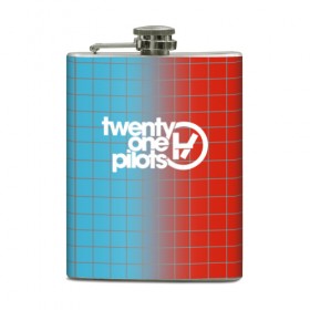 Фляга с принтом TWENTY ONE PILOTS TOP в городе Новоалтайск, металлический корпус | емкость 0,22 л, размер 125 х 94 мм. Виниловая наклейка запечатывается полностью | Тематика изображения на принте: 21 pilots | 21p | music | rock | top | trench | twenty one pilots | группа | музыка | рок