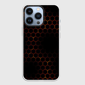 Чехол для iPhone 13 Pro с принтом СТАЛЬНАЯ БРОНЯ в городе Новоалтайск,  |  | Тематика изображения на принте: geometry | orange | steel | texture | yellow | абстракция | броня | геометрия | защита | костюм | соты | сталь | текстура | цветные