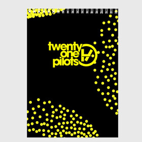 Скетчбук с принтом TWENTY ONE PILOTS в городе Новоалтайск, 100% бумага
 | 48 листов, плотность листов — 100 г/м2, плотность картонной обложки — 250 г/м2. Листы скреплены сверху удобной пружинной спиралью | josh dun | twenty one pilots | tyler joseph | музыка
