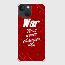 Чехол для iPhone 13 mini с принтом WAR NEVER CHANGES в городе Новоалтайск,  |  | 101 | 111 | 76 | atom cats | bethesda | brotherhood of steel | fallout | nuka cola | outcast | tunnel snakes | vault | war | братство стали | бункер | война | убежище | фолаут | фоллаут | ядеркола