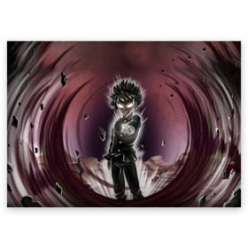 Поздравительная открытка с принтом Mob Psycho 100 в городе Новоалтайск, 100% бумага | плотность бумаги 280 г/м2, матовая, на обратной стороне линовка и место для марки
 | anime | mob psycho 100 | shigeo kageyama | аниме | моб психо 100