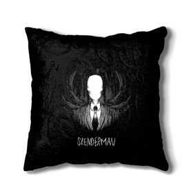 Подушка 3D с принтом SLENDER MAN в городе Новоалтайск, наволочка – 100% полиэстер, наполнитель – холлофайбер (легкий наполнитель, не вызывает аллергию). | состоит из подушки и наволочки. Наволочка на молнии, легко снимается для стирки | horror | slender | slender the arrival | slenderman | монстры | ночь | фантастика