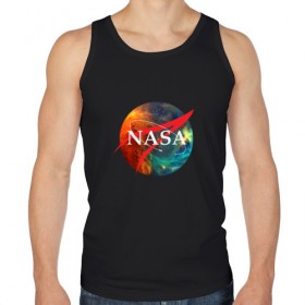Мужская майка хлопок с принтом Nasa Space в городе Новоалтайск, 100% хлопок |  | Тематика изображения на принте: америка | астронавт | звезды | космонавт | космос | логотип | наса | сша