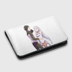 Картхолдер с принтом с принтом Re:Zero в городе Новоалтайск, натуральная матовая кожа | размер 7,3 х 10 см; кардхолдер имеет 4 кармана для карт; | Тематика изображения на принте: эмилия