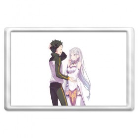 Магнит 45*70 с принтом Re:Zero в городе Новоалтайск, Пластик | Размер: 78*52 мм; Размер печати: 70*45 | Тематика изображения на принте: эмилия