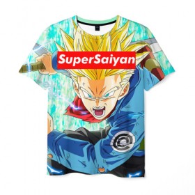 Мужская футболка 3D с принтом Super Saiyan в городе Новоалтайск, 100% полиэфир | прямой крой, круглый вырез горловины, длина до линии бедер | anime | dragon ball | аниме | гоку | драгон бол | дракона жемчуг
