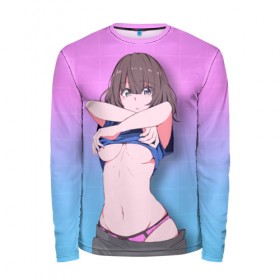 Мужской лонгслив 3D с принтом anime girl в городе Новоалтайск, 100% полиэстер | длинные рукава, круглый вырез горловины, полуприлегающий силуэт | anime | girl | аниме | девочка