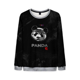 Мужской свитшот 3D с принтом Cygo - panda E в городе Новоалтайск, 100% полиэстер с мягким внутренним слоем | круглый вырез горловины, мягкая резинка на манжетах и поясе, свободная посадка по фигуре | cygo | panda e | rap | бандана | гепард | голова | леонид вакальчук | медведь | мы бежим с тобой как будто от гепарда | надпись | панда е | реп | репер | рэп | рэпер | сайго | суго | цуго