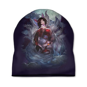Шапка 3D с принтом Ahri (the Nine-Tailed Fox) в городе Новоалтайск, 100% полиэстер | универсальный размер, печать по всей поверхности изделия | league | legends | lol | девушка | лига легенд | лис | лиса | луна | магия | ночь | тучи | шатенка