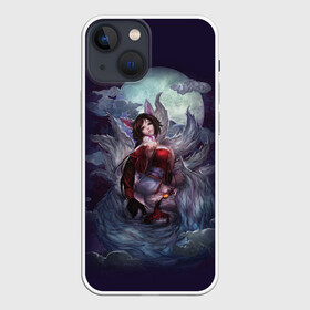Чехол для iPhone 13 mini с принтом Ahri (the Nine Tailed Fox) в городе Новоалтайск,  |  | Тематика изображения на принте: league | legends | lol | девушка | лига легенд | лис | лиса | луна | магия | ночь | тучи | шатенка