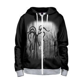 Детская толстовка 3D на молнии с принтом Slenderman в городе Новоалтайск, 100% полиэстер |  манжеты и пояс оформлены широкой мягкой резинкой, двухслойный капюшон со шнурком для регулировки, спереди карманы и застежка-молния
 | slenderman