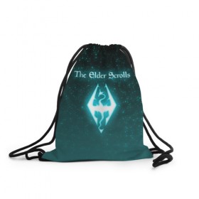 Рюкзак-мешок 3D с принтом THE ELDER SCROLLS в городе Новоалтайск, 100% полиэстер | плотность ткани — 200 г/м2, размер — 35 х 45 см; лямки — толстые шнурки, застежка на шнуровке, без карманов и подкладки | dovakin | fus ro dah | royal play | rpg | skyrim | tes | tes online | the elder scrolls | война | докавин | компьютерные игры | рпг