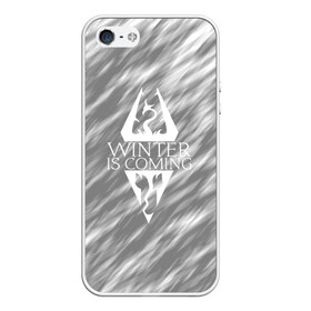 Чехол для iPhone 5/5S матовый с принтом WINTER IS COMING в городе Новоалтайск, Силикон | Область печати: задняя сторона чехла, без боковых панелей | dovahkiin | fus ro dah | royal play | rpg | skyrim | tes | tes online | the elder scrolls | война | докавин | компьютерные игры | рпг