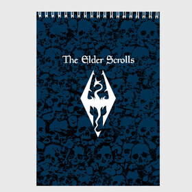 Скетчбук с принтом THE ELDER SCROLLS в городе Новоалтайск, 100% бумага
 | 48 листов, плотность листов — 100 г/м2, плотность картонной обложки — 250 г/м2. Листы скреплены сверху удобной пружинной спиралью | dovahkiin | fus ro dah | royal play | rpg | skyrim | tes | tes online | the elder scrolls | война | докавин | компьютерные игры | рпг