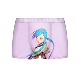 Мужские трусы 3D с принтом Jinx | League of legends в городе Новоалтайск, 50% хлопок, 50% полиэстер | классическая посадка, на поясе мягкая тканевая резинка | Тематика изображения на принте: 