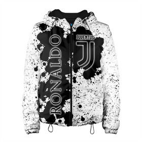 Женская куртка 3D с принтом Ronaldo white and black в городе Новоалтайск, ткань верха — 100% полиэстер, подклад — флис | прямой крой, подол и капюшон оформлены резинкой с фиксаторами, два кармана без застежек по бокам, один большой потайной карман на груди. Карман на груди застегивается на липучку | 7 | cristiano | juventus | ronaldo | криштиану роналду | ювентус