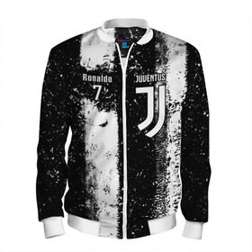 Мужской бомбер 3D с принтом Ronaldo uniform в городе Новоалтайск, 100% полиэстер | застегивается на молнию, по бокам два кармана без застежек, по низу бомбера и на воротнике - эластичная резинка | 7 | cristiano | juventus | ronaldo | белые | криштиану | линии | роналду | черные | ювентус