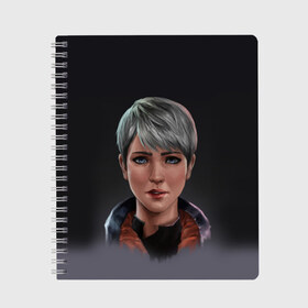 Тетрадь с принтом Kara fan art в городе Новоалтайск, 100% бумага | 48 листов, плотность листов — 60 г/м2, плотность картонной обложки — 250 г/м2. Листы скреплены сбоку удобной пружинной спиралью. Уголки страниц и обложки скругленные. Цвет линий — светло-серый
 | 2038 | become | connor | dbh | detroit | gamer | human | kara | андроид | девиант | детройт | кара | квест | коннор | маркус