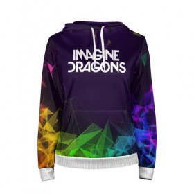 Женская толстовка 3D с принтом IMAGINE DRAGONS в городе Новоалтайск, 100% полиэстер  | двухслойный капюшон со шнурком для регулировки, мягкие манжеты на рукавах и по низу толстовки, спереди карман-кенгуру с мягким внутренним слоем. | alteranative rock | imagone dragons | music | rap | rock | альтернативный рок | группа | драконы | музыка | музыканты | реп | рок