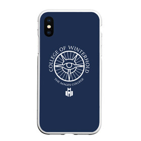 Чехол для iPhone XS Max матовый с принтом COLLEGE OF WINTERHOLD в городе Новоалтайск, Силикон | Область печати: задняя сторона чехла, без боковых панелей | dovahkiin | dragonborn | fus ro dah | royal play | rpg | skyrim | tes | tes online | the elder scrolls | война | докавин | компьютерные игры | рпг