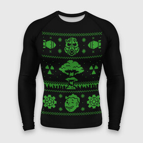 Мужской рашгард 3D с принтом Новогодний Фалаут в городе Новоалтайск,  |  | christmas fallout | christmas sweater | fallout | sweater | sweater style | новогодний свитер | новый год | свитер | фалаут