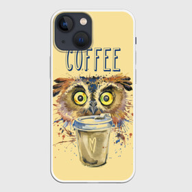 Чехол для iPhone 13 mini с принтом Сова и кофе в городе Новоалтайск,  |  | coffee | food | love | owl | кофе | сова