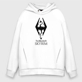 Мужское худи Oversize хлопок с принтом THE ELDER SCROLLS в городе Новоалтайск, френч-терри — 70% хлопок, 30% полиэстер. Мягкий теплый начес внутри —100% хлопок | боковые карманы, эластичные манжеты и нижняя кромка, капюшон на магнитной кнопке | dovahkiin | dragonborn | fus ro dah | rpg | skyrim | tes | the elder scrolls | докавин | рпг