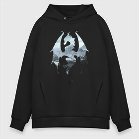 Мужское худи Oversize хлопок с принтом THE ELDER SCROLLS в городе Новоалтайск, френч-терри — 70% хлопок, 30% полиэстер. Мягкий теплый начес внутри —100% хлопок | боковые карманы, эластичные манжеты и нижняя кромка, капюшон на магнитной кнопке | dovahkiin | dragonborn | fus ro dah | rpg | skyrim | tes | the elder scrolls | докавин | рпг