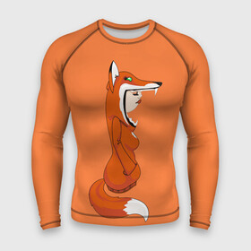Мужской рашгард 3D с принтом Барышня Лиса в городе Новоалтайск,  |  | fox | foxes | girl | hoody | барышня | девочка | девушка | женщина | лис | лиса | лисица | лисицы | лисой | лисы | оранжевый | толстовка | худи