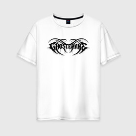 Женская футболка хлопок Oversize с принтом Ghostemane в городе Новоалтайск, 100% хлопок | свободный крой, круглый ворот, спущенный рукав, длина до линии бедер
 | cloud | ghost | ghostemane | ghostmane | killstation | mercury | rap | гост | гостемейн | гостмейн | гостмэйн | клауд | рэп | рэпер | эмо | эрик