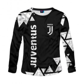 Женский лонгслив 3D с принтом Juventus Black and White в городе Новоалтайск, 100% полиэстер | длинные рукава, круглый вырез горловины, полуприлегающий силуэт | club | football | juventus | белый | италия | клуб | форма | черный | ювентус